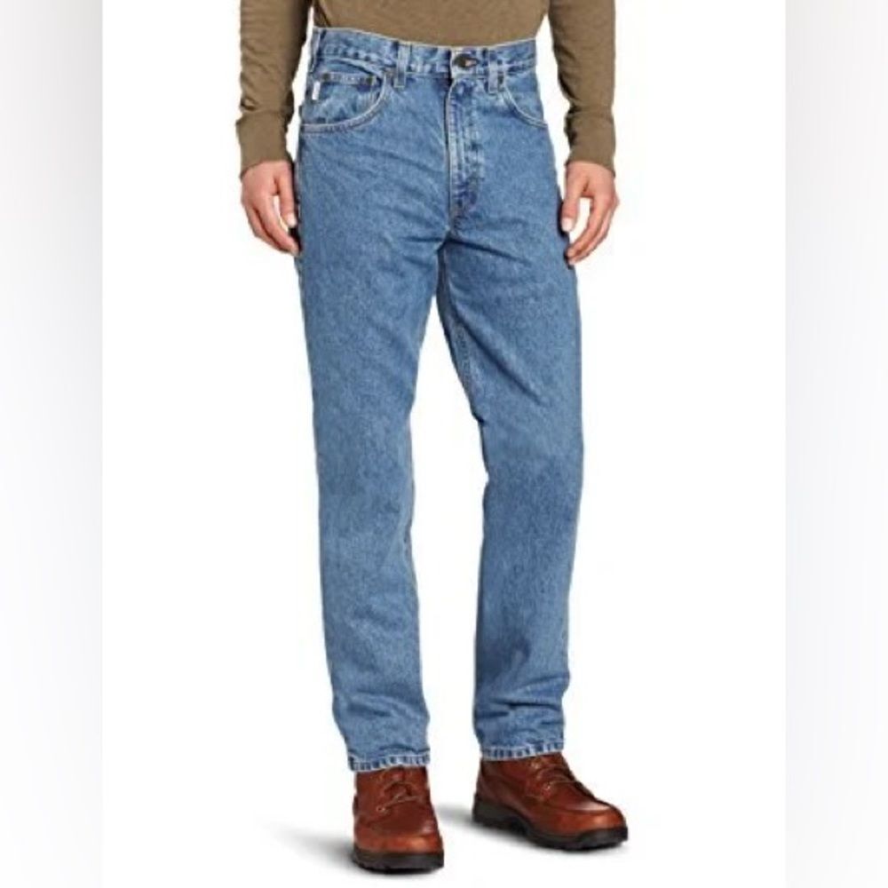 Carhartt TRADITIONAL FIT‎ TAPERED LEG B18STW Blue Jeans Work Pants size 42x32